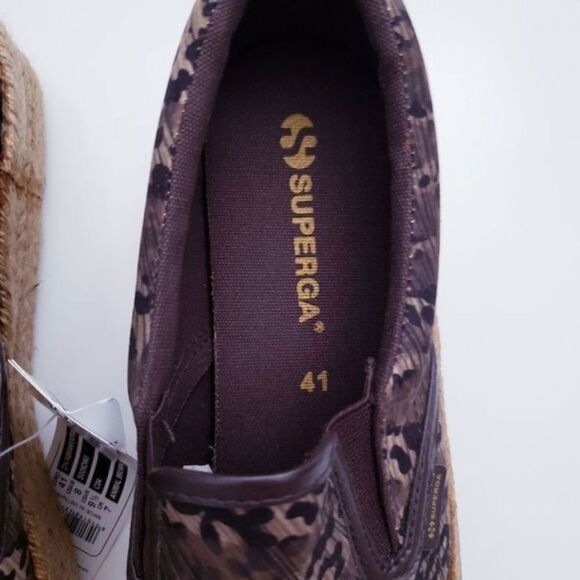 Superga Leopard Print Slip On Espadrille Platforms - Picture 3 of 7